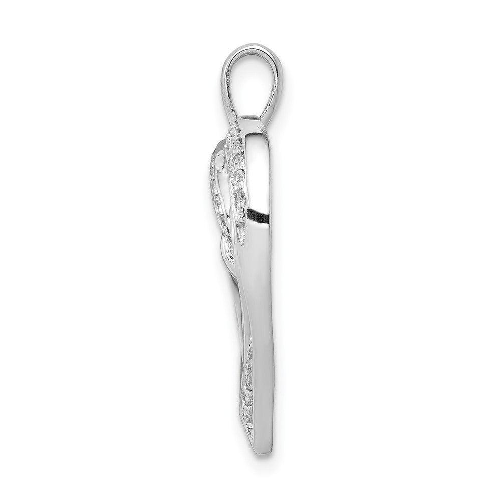 14K Weißgold Anhänger „Verschlungenes Herz“ mit 0,17 ct. echtem Diamant