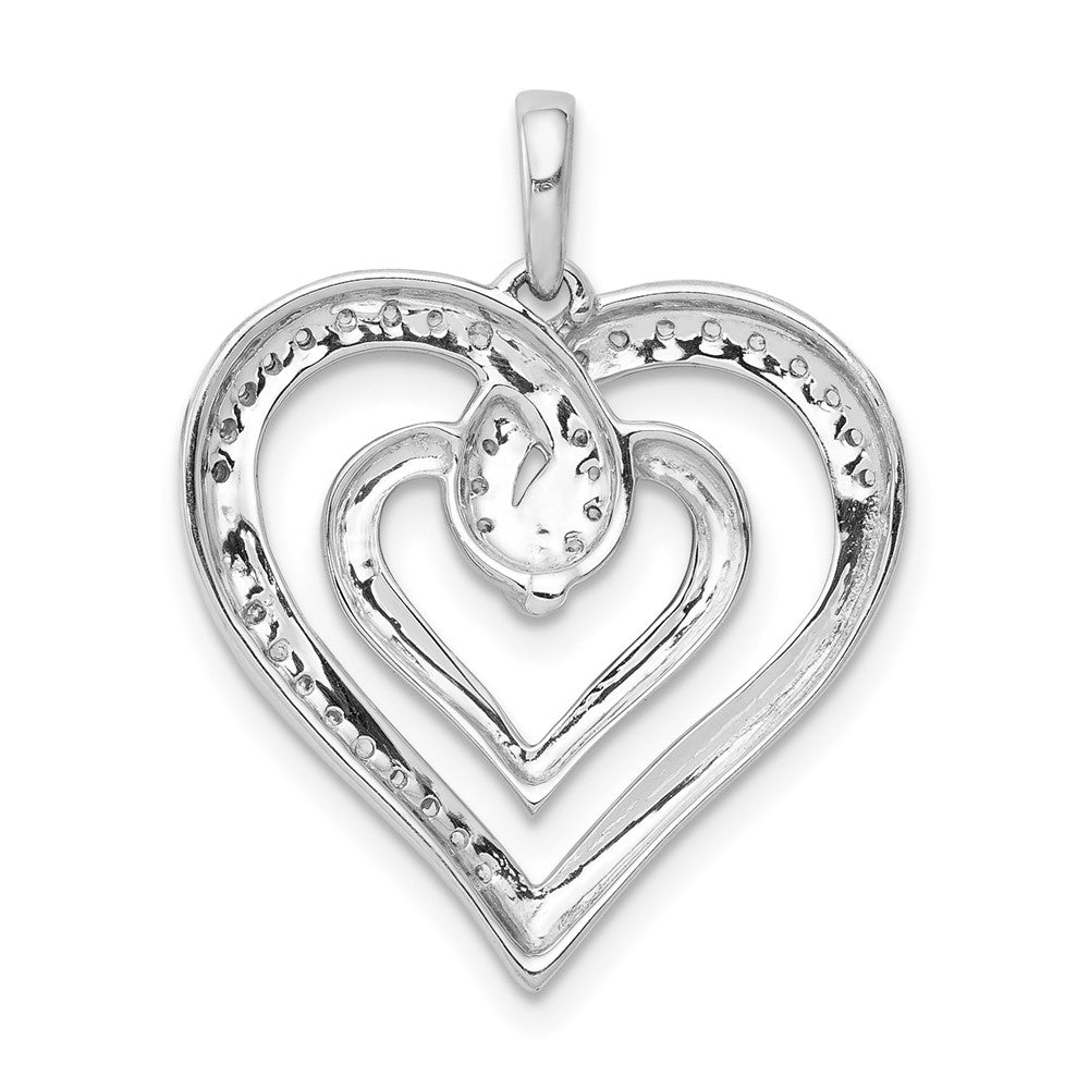 14K Weißgold Anhänger „Verschlungenes Herz“ mit 0,17 ct. echtem Diamant
