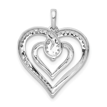 14K Weißgold Anhänger „Verschlungenes Herz“ mit 0,17 ct. echtem Diamant