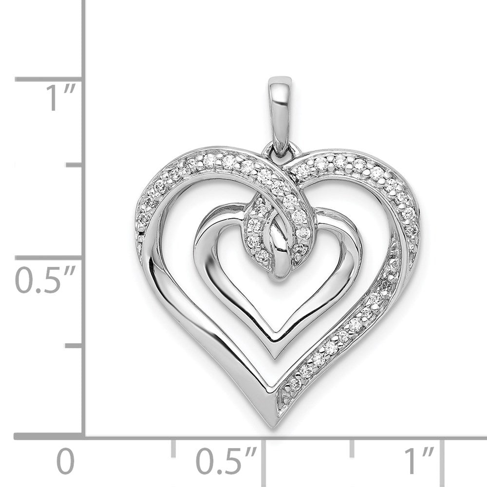 14K Weißgold Anhänger „Verschlungenes Herz“ mit 0,17 ct. echtem Diamant