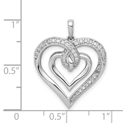 14K Weißgold Anhänger „Verschlungenes Herz“ mit 0,17 ct. echtem Diamant