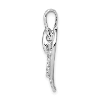 14K Weißgold 0,1 ct. Echtdiamant-Doppelherz-Anhänger