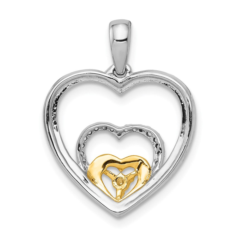 14K Bicolor Gold Anhänger mit dreifachem Herz und 0,067 ct. echtem Diamant** Alternative (falls die Bruchdarstellung bevorzugt wird): **14K Bicolor Gold Anhänger mit dreifachem Herz und 0,07 ct. echtem Diamant