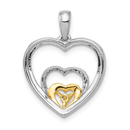 14K Bicolor Gold Anhänger mit dreifachem Herz und 0,067 ct. echtem Diamant** Alternative (falls die Bruchdarstellung bevorzugt wird): **14K Bicolor Gold Anhänger mit dreifachem Herz und 0,07 ct. echtem Diamant