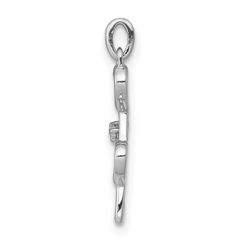 14 Karat Weißgold Anhänger mit vier Herzen und 0,01 ct. echtem Diamant