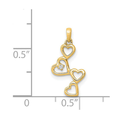Herzanhänger aus 14K Gelbgold mit echten Diamanten