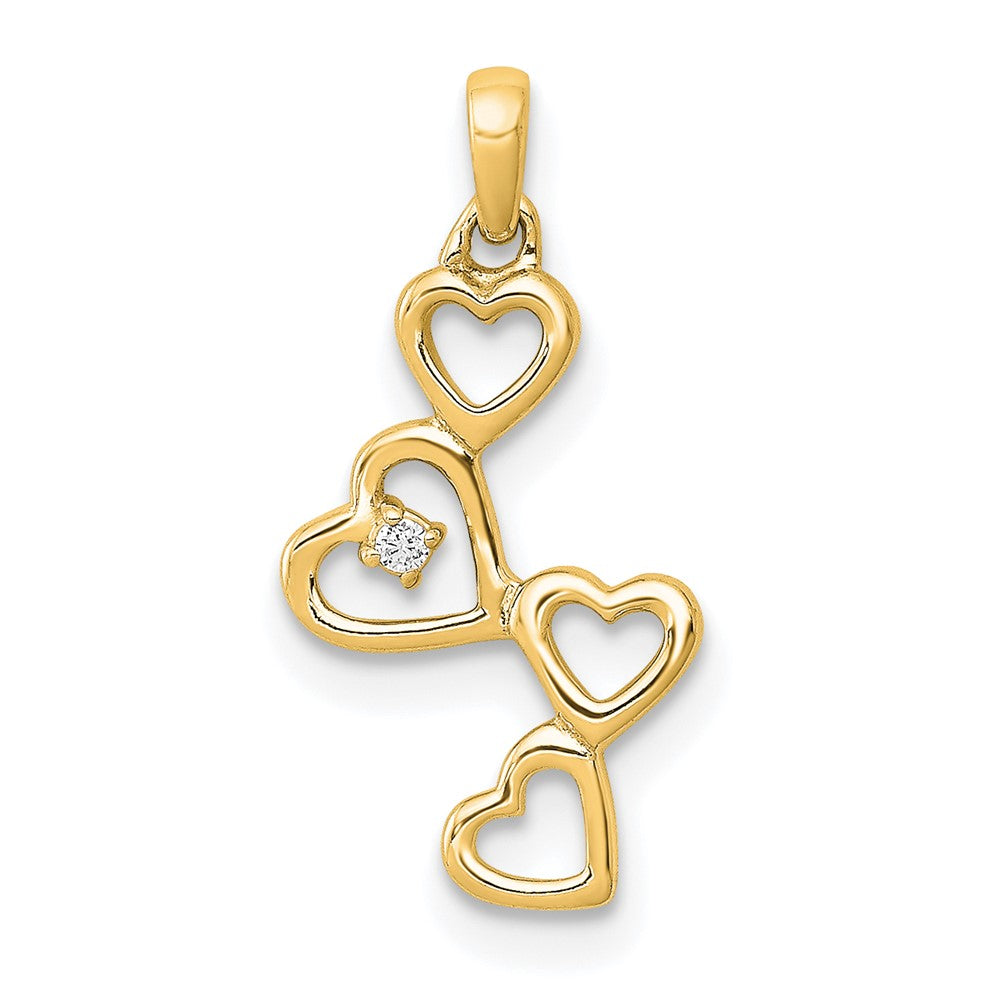 Herzanhänger aus 14K Gelbgold mit echten Diamanten