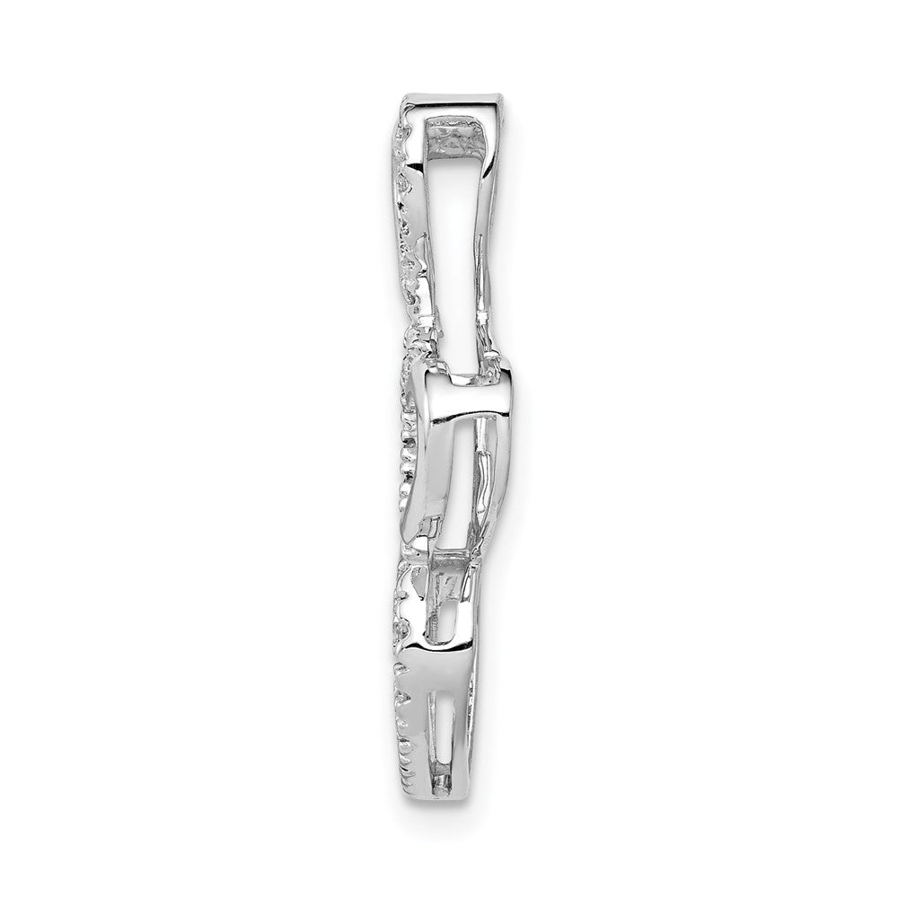 14K Weißgold 0,1 ct. Laborgezüchteter Diamant VS/SI+ G+ Dreifach-Herz Ketten-Gleitanhänger