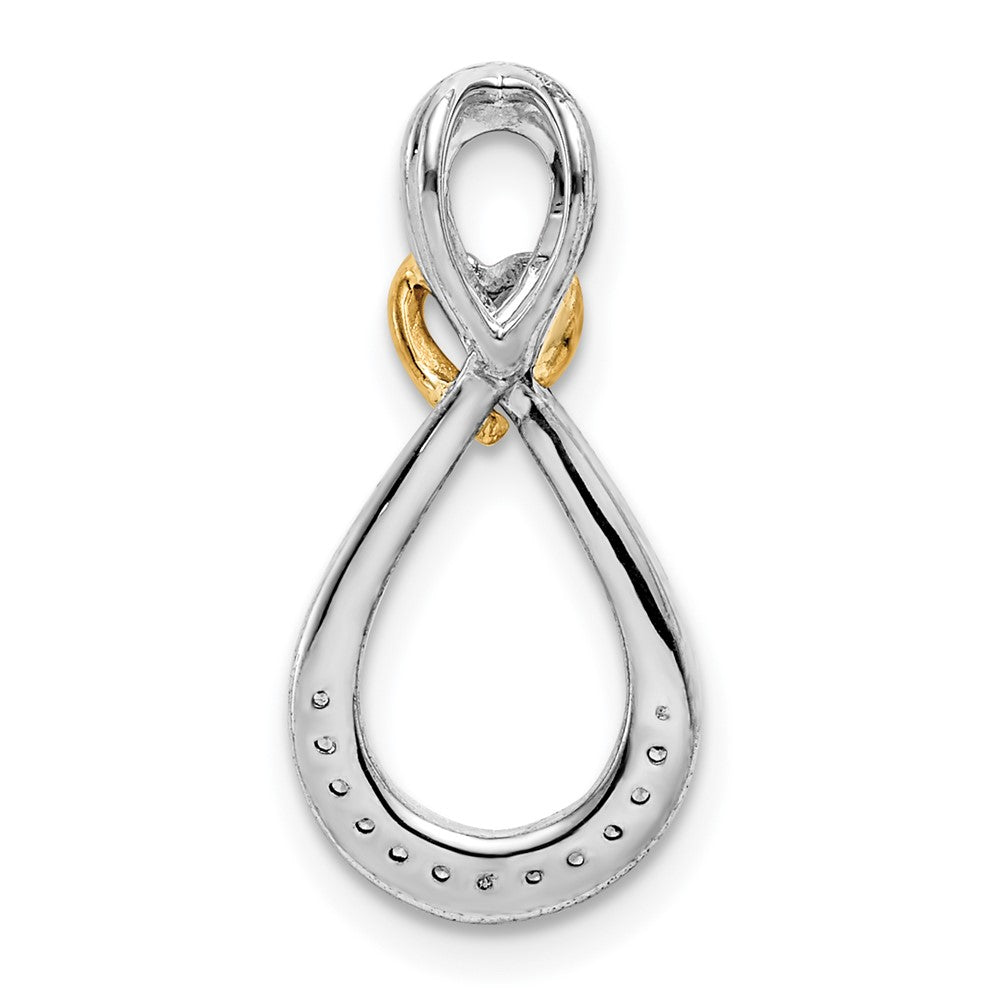 14K Bicolor 1/20ct. Diamant Unendlichkeit Herz Kette Anhänger