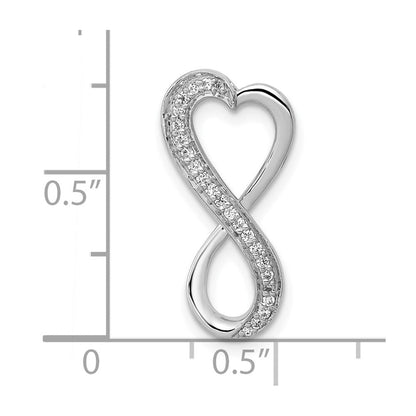 10K Weißgold 10K Diamant Freeform Herz Unendlichkeit Kette Anhänger