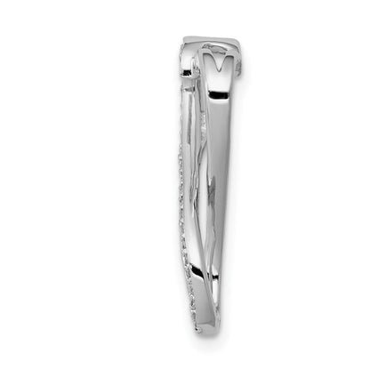 14K Weißgold Echt Diamant Freeform Herz Unendlichkeit Kette Anhänger