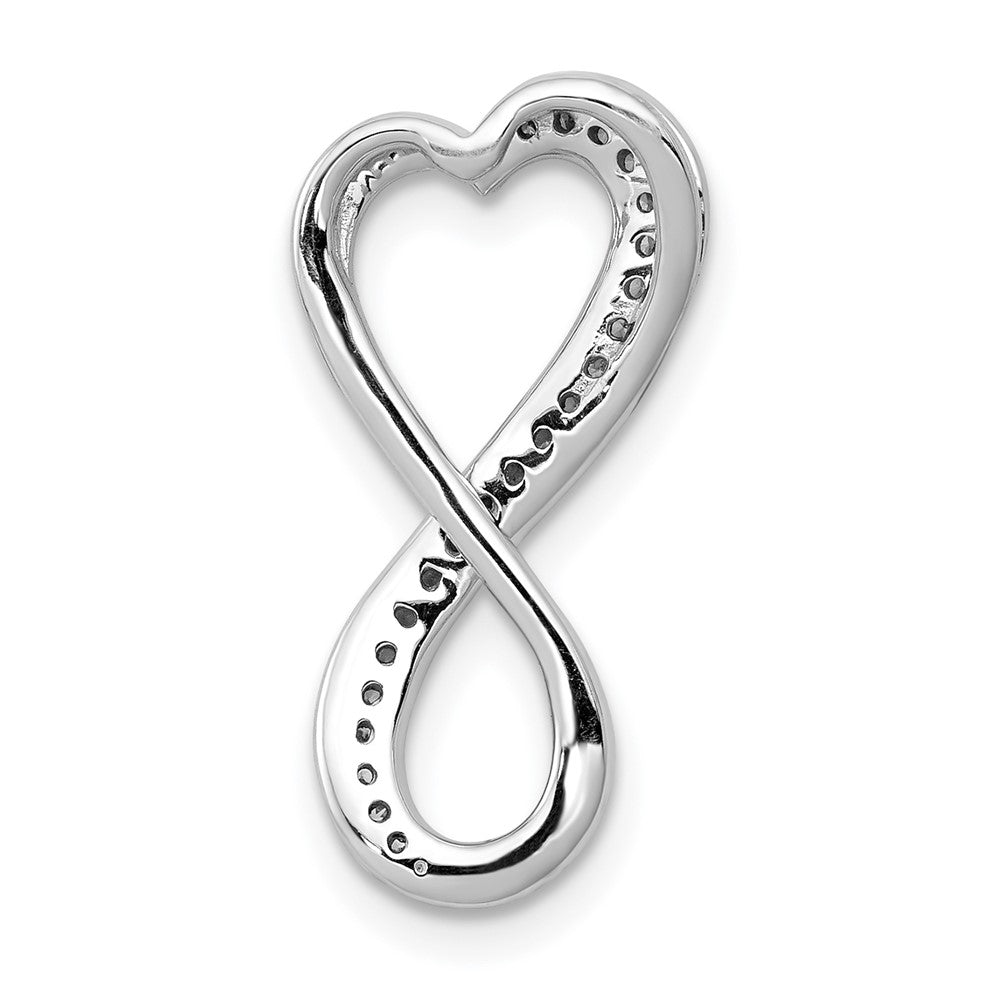 14K Weißgold Echt Diamant Freeform Herz Unendlichkeit Kette Anhänger