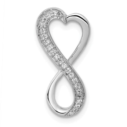 14K Weißgold Echt Diamant Freeform Herz Unendlichkeit Kette Anhänger