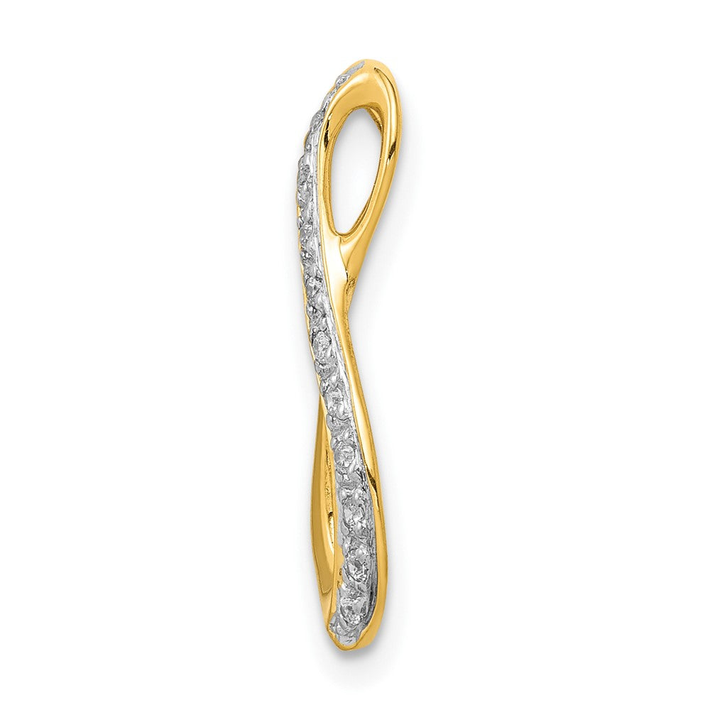 10K Gelb mit Rhodium 10K und Rhodium 1/20ct. Diamant Unendlichkeit Kette Anhänger