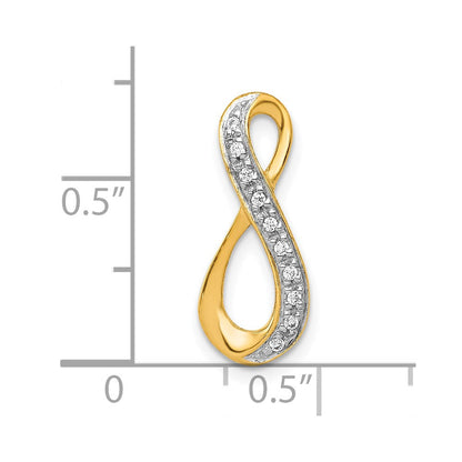10K Gelb mit Rhodium 10K und Rhodium 1/20ct. Diamant Unendlichkeit Kette Anhänger
