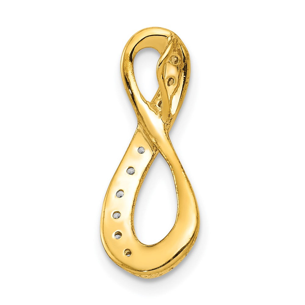 14K Gelbgold und Rhodium 1/20ct. Echt Diamant Unendlichkeit Kette Anhänger
