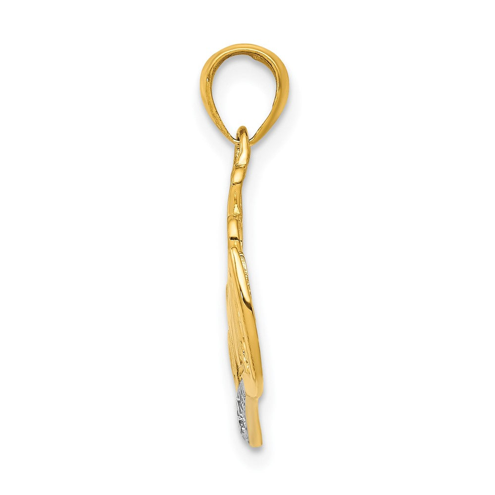 14K Gelbgold 0,02 ct. Echter Diamant MOMMY Doppelherz-Anhänger