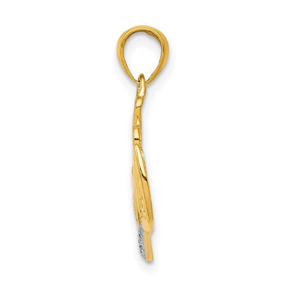 14K Gelbgold 0,02 ct. Echter Diamant MOMMY Doppelherz-Anhänger