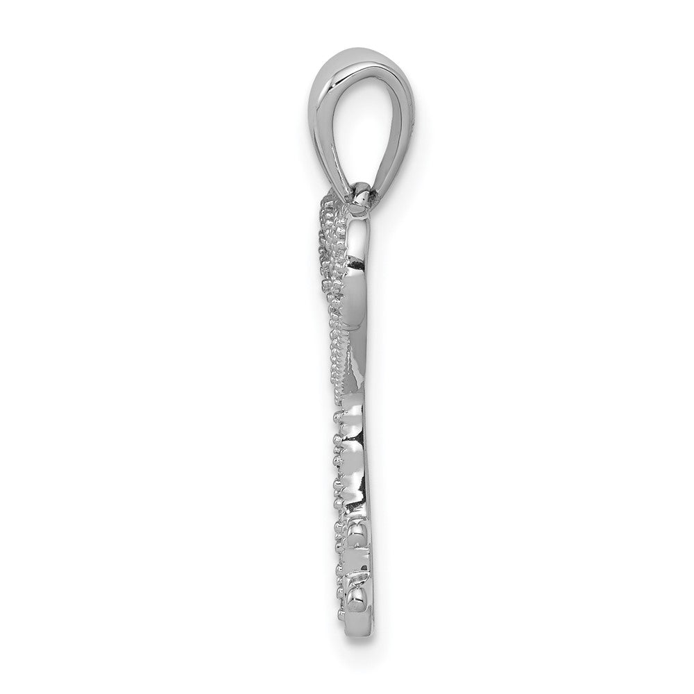 14 Karat Weißgold Herz-Schlüssel-Anhänger mit 0,05 ct. echtem Diamant