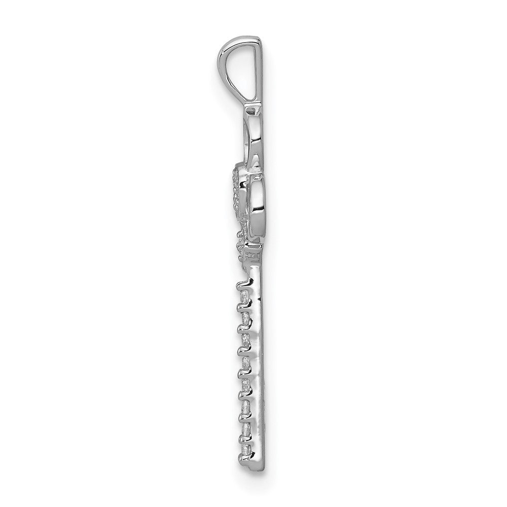 14K Weißgold Anhänger „Diamant-Club-Schlüssel“ mit echten Diamanten