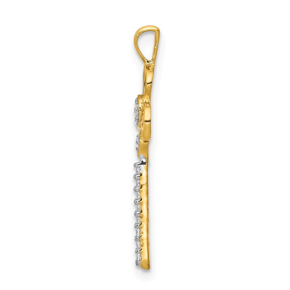 14K Gelbgold Echtdiamant-Schlüsselanhänger "Club