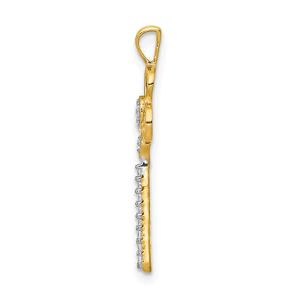 14K Gelbgold Echtdiamant-Schlüsselanhänger "Club