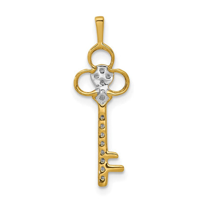 14K Gelbgold Echtdiamant-Schlüsselanhänger "Club