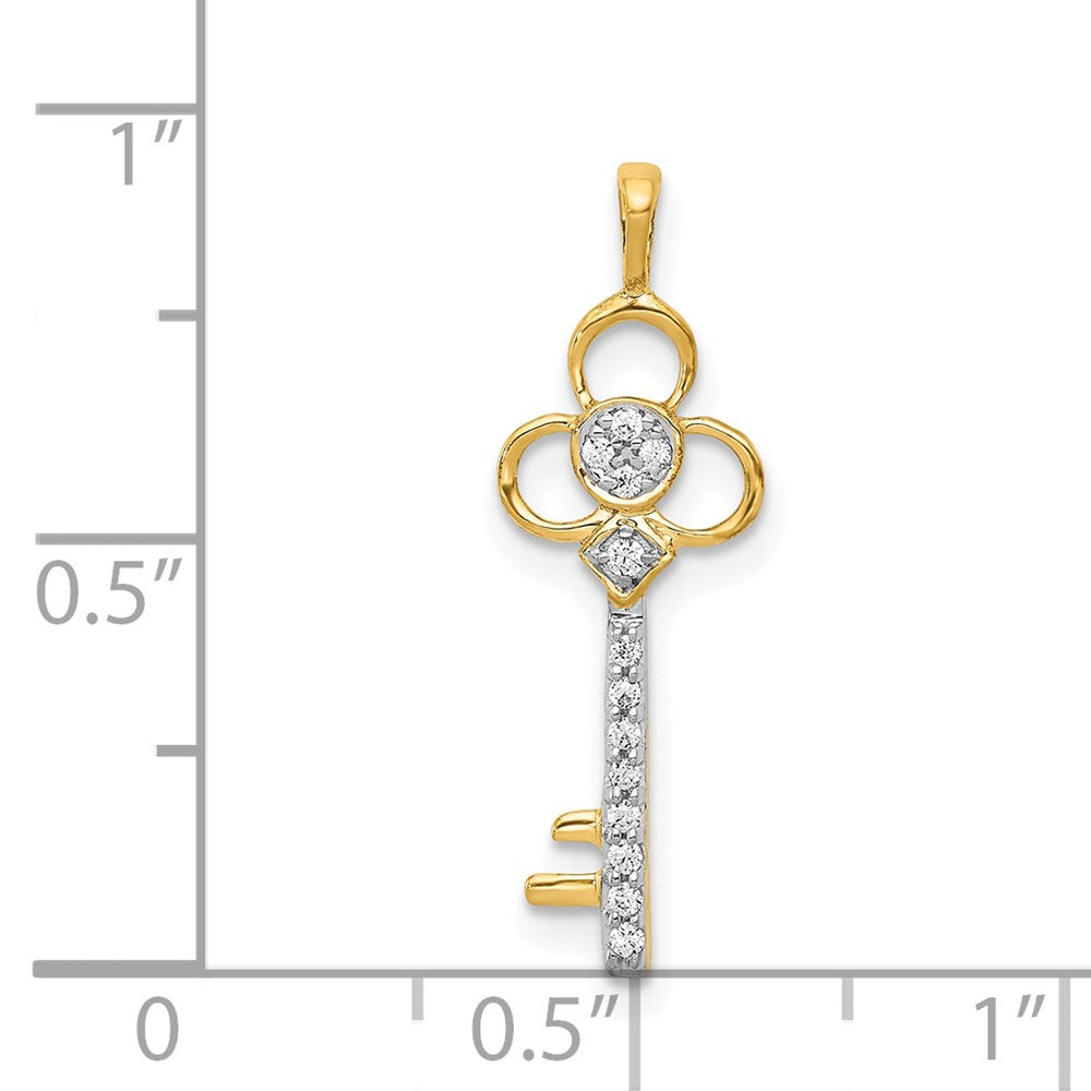 14K Gelbgold Echtdiamant-Schlüsselanhänger "Club