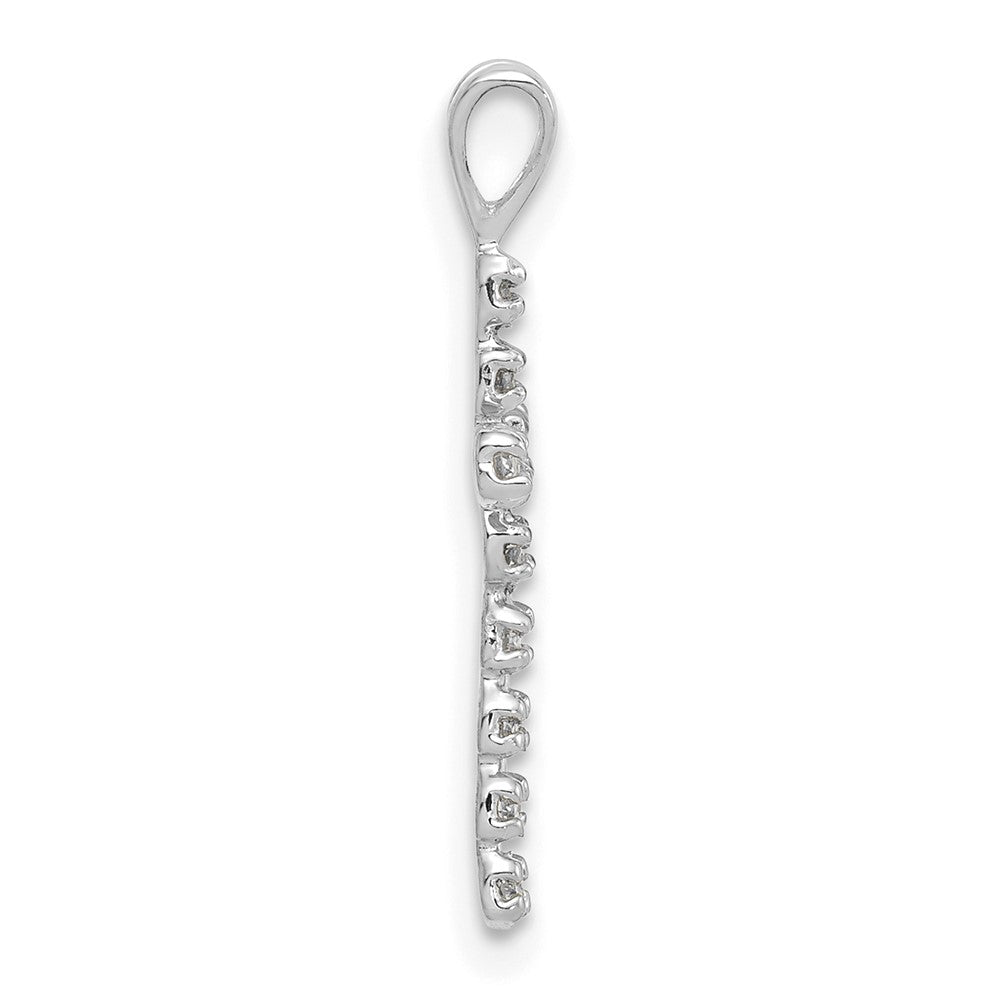 14 Karat Weißgold AA 0,125 ct. Echtdiamant-Kreuzanhänger im lateinischen Kreuzdesign