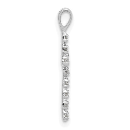14 Karat Weißgold AA 0,125 ct. Echtdiamant-Kreuzanhänger im lateinischen Kreuzdesign