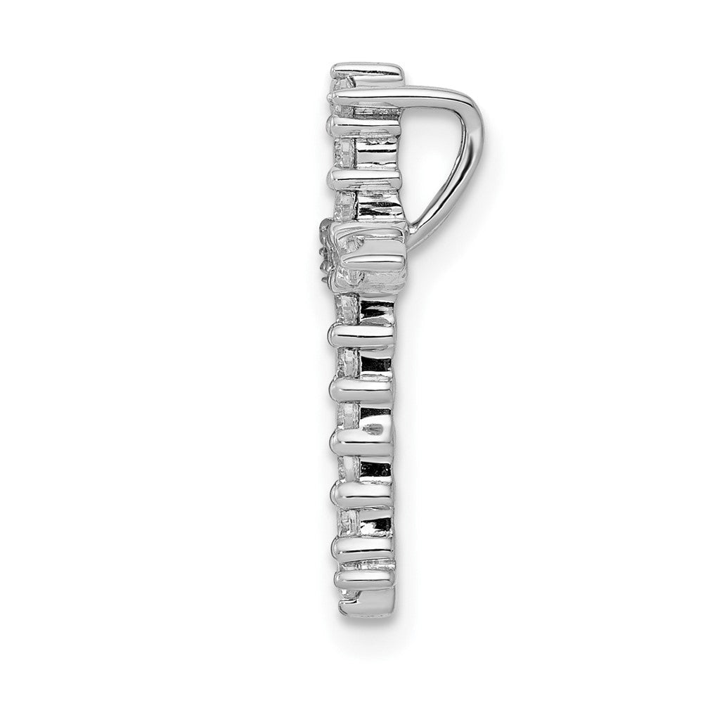 14K Weißgold Aa Echt Diamant Kreuz Kette Anhänger