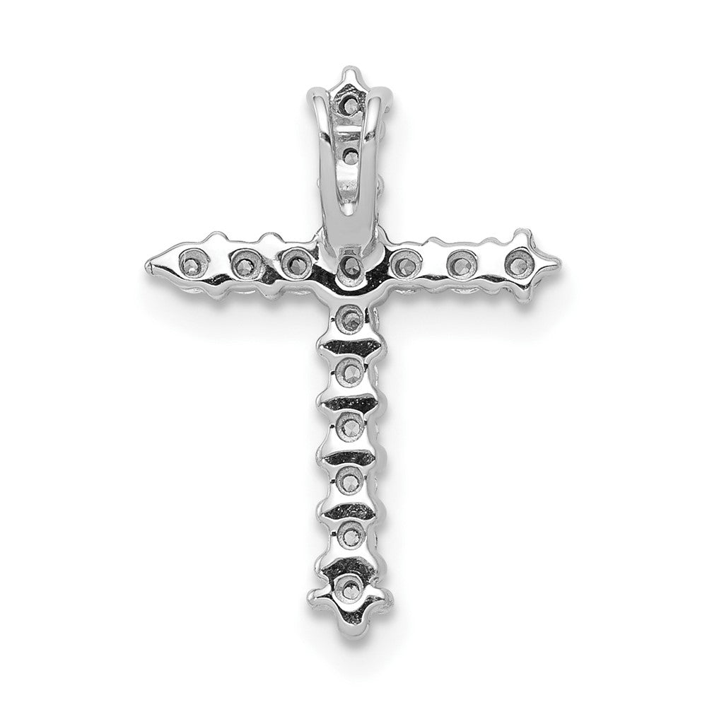 14K Weißgold Aa Echt Diamant Kreuz Kette Anhänger