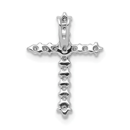 14K Weißgold Aa Echt Diamant Kreuz Kette Anhänger