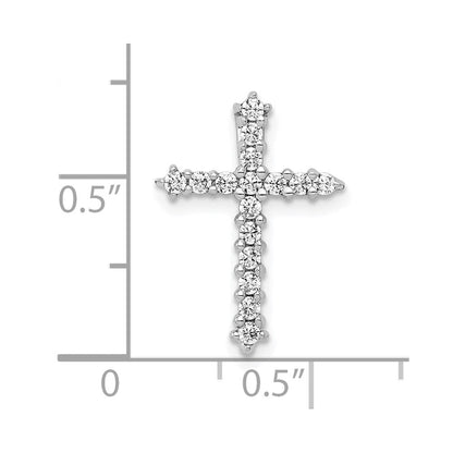 14K Weißgold Aa Echt Diamant Kreuz Kette Anhänger