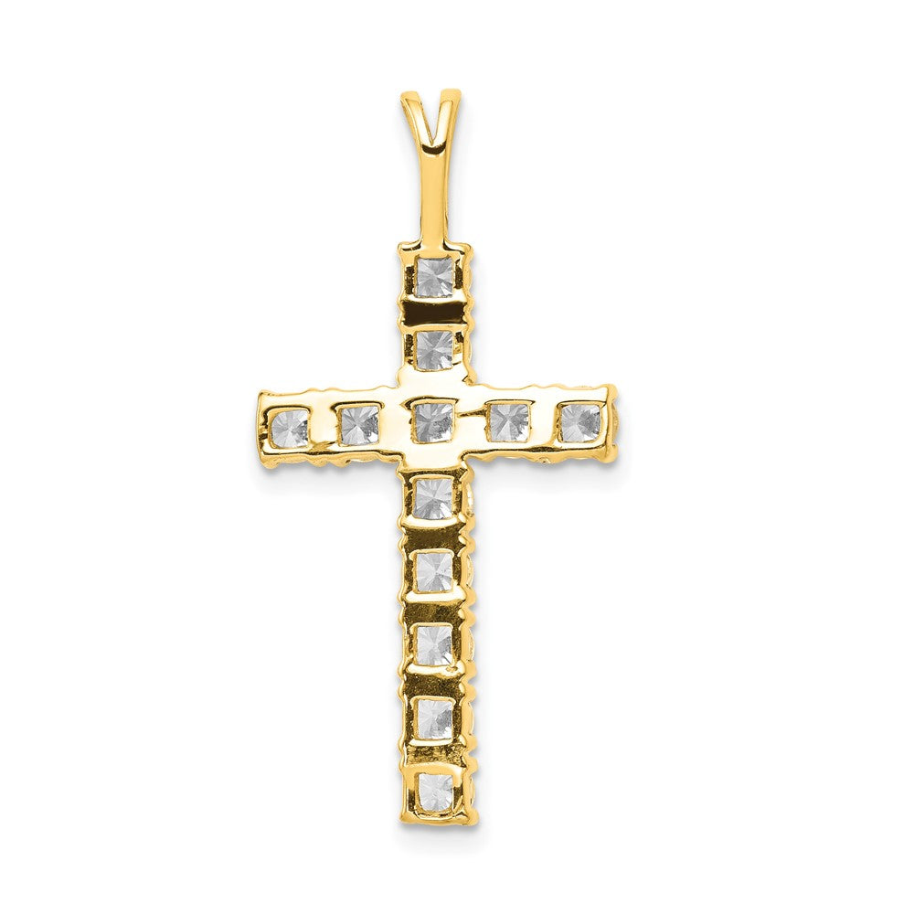 14K Gelbgold Kreuzanhänger „Lateinisches Kreuz" mit echten AA-Diamanten