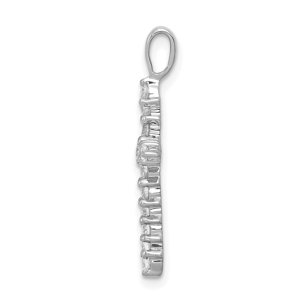 14K Weißgold AA 0,5 ct. Echter Diamant Kreuz-Anhänger