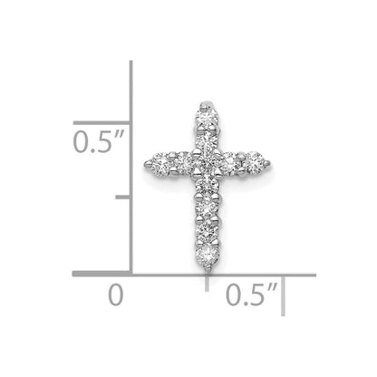 10K Weißgold 10K Aa 1/3ct. Diamant Kreuz Anhänger