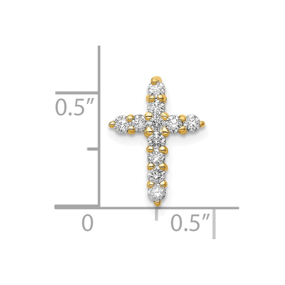 10K Gelbgold 10K Aa 1/3ct. Diamant Kreuz Anhänger