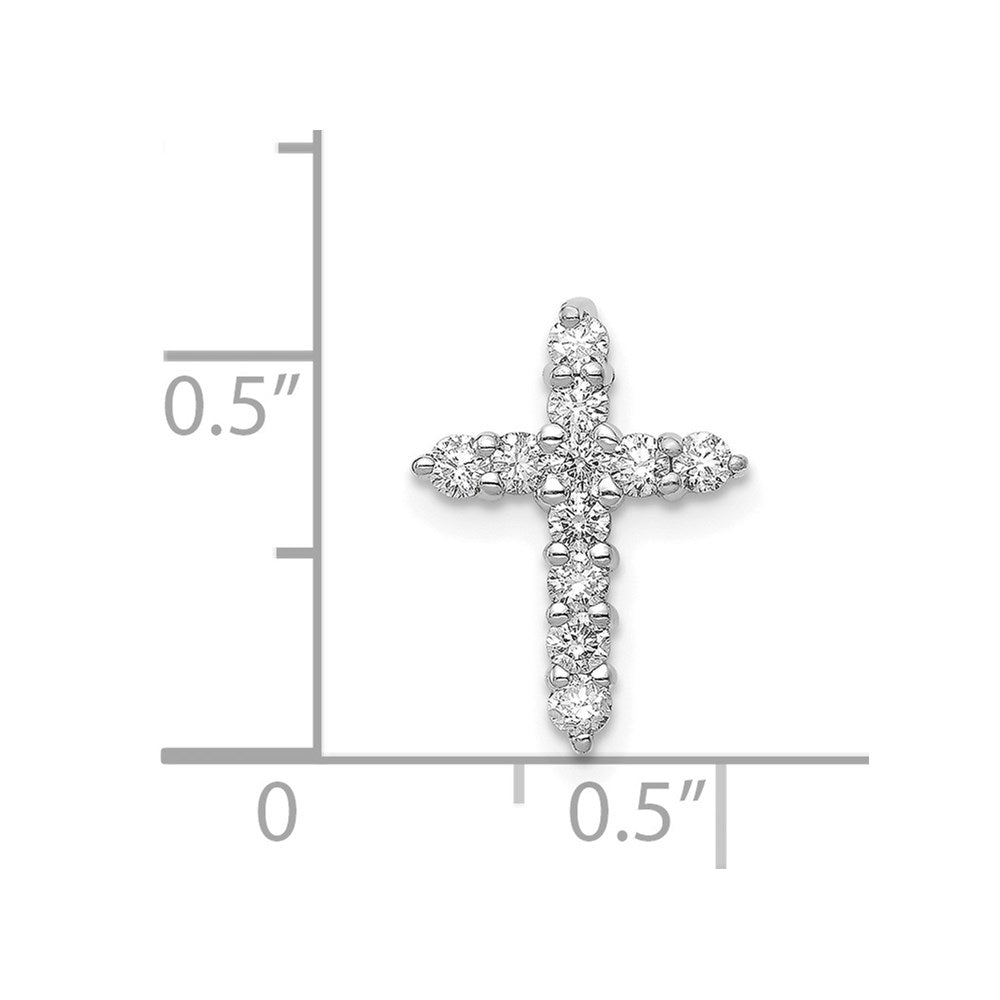 14K Weißgold Kreuzanhänger mit 0,33 ct. echten AA Diamanten