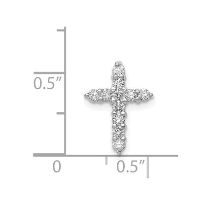 14K Weißgold Kreuzanhänger mit 0,33 ct. echten AA Diamanten