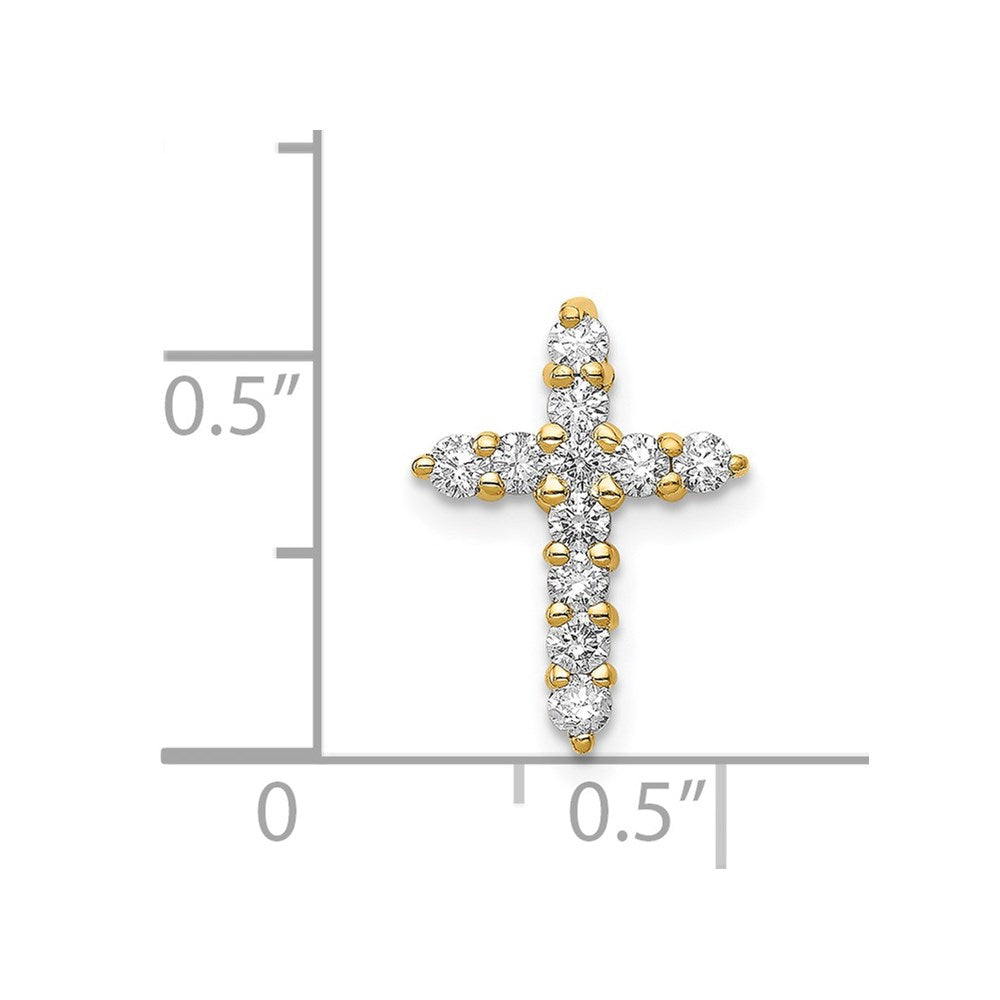 14K Gelbgold AA 0,33 ct. Echter Diamant-Kreuzanhänger
