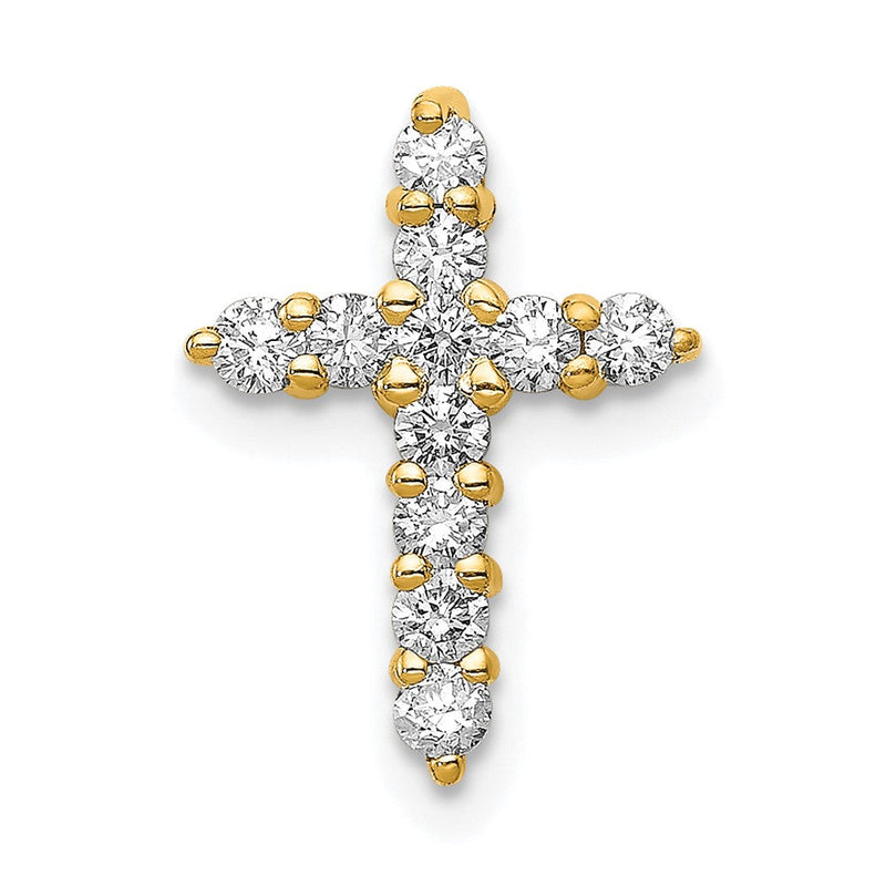 14K Gelbgold 0,33 ct. Laborgezüchteter Diamant VS/SI+ G+ Kreuz-Gleitanhänger