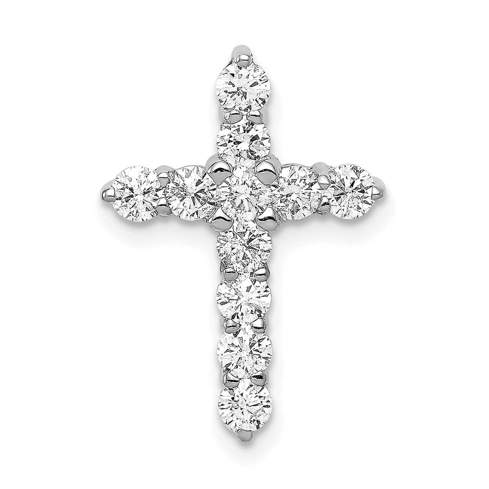 14k Weißgold Kreuz-Gleitanhänger mit 0,75 ct. Labor gezüchteten Diamanten VS/SI+ G+