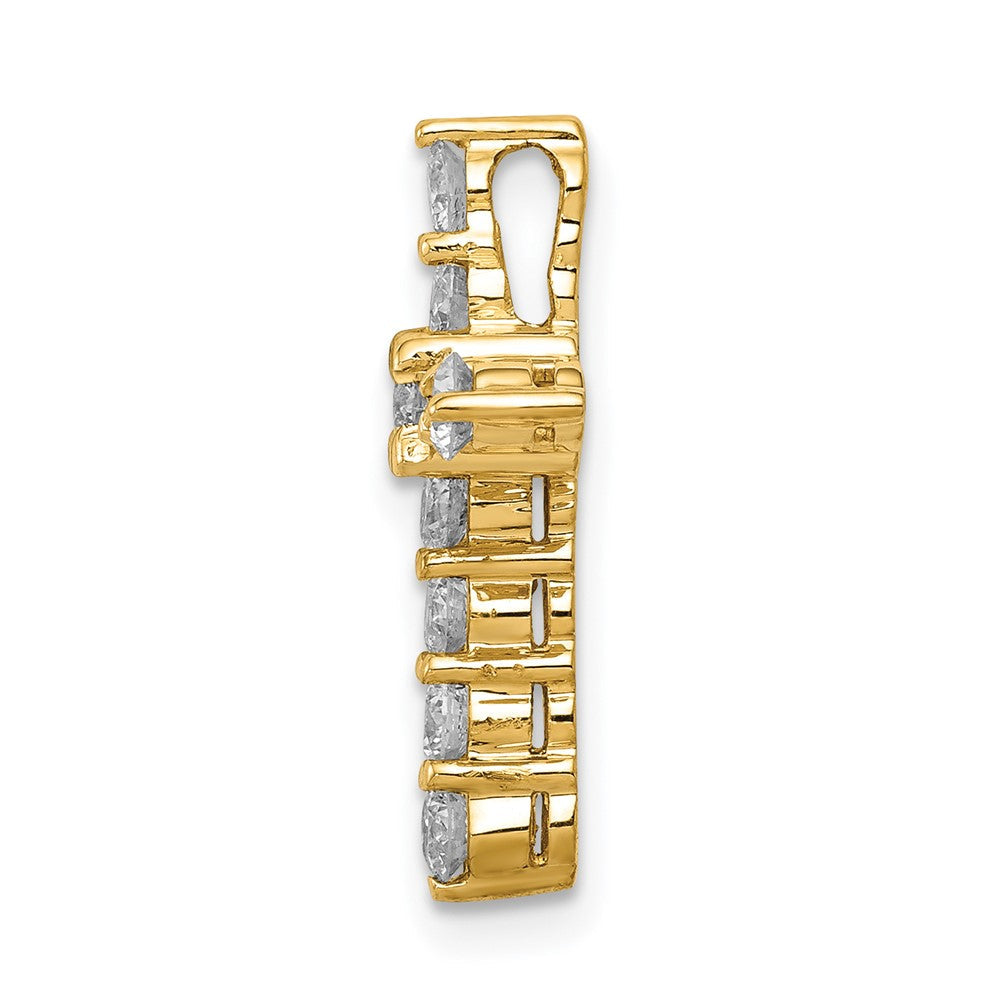 14K Gelbgold 0,75 ct. Laborgezüchteter Diamant VS/SI+ G+ Kreuz-Ketten-Gleitanhänger