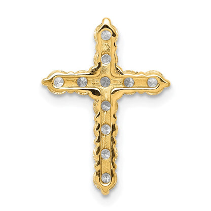 14K Gelbgold 0,75 ct. Laborgezüchteter Diamant VS/SI+ G+ Kreuz-Ketten-Gleitanhänger