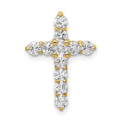 14K Gelbgold 0,75 ct. Laborgezüchteter Diamant VS/SI+ G+ Kreuz-Ketten-Gleitanhänger