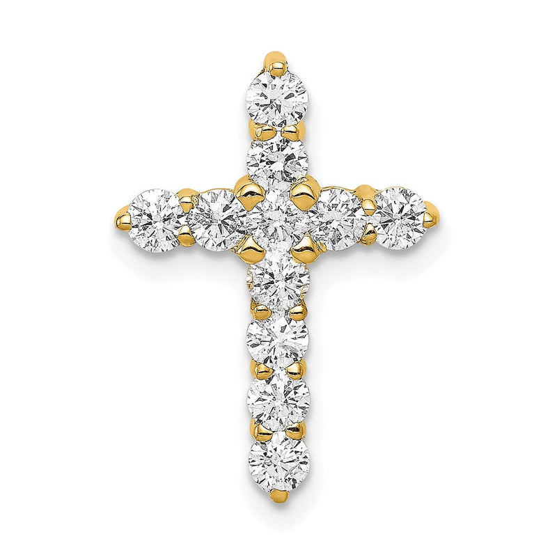 14K Gelbgold 0,75 ct. Laborgezüchteter Diamant VS/SI+ G+ Kreuz-Ketten-Gleitanhänger