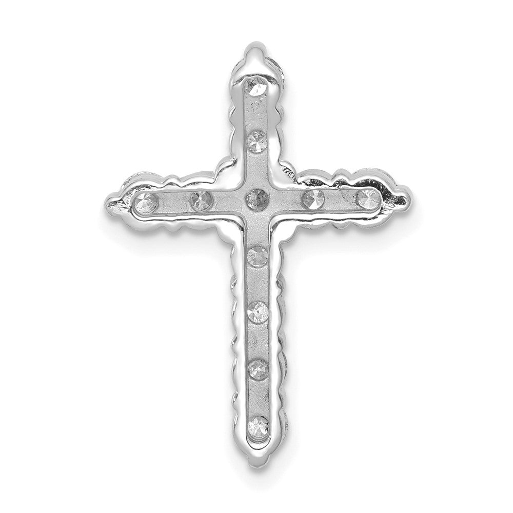 14K Weißgold 1 ct. Laborgezüchteter Diamant VS/SI+ G+ Kreuz-Ketten-Gleitanhänger