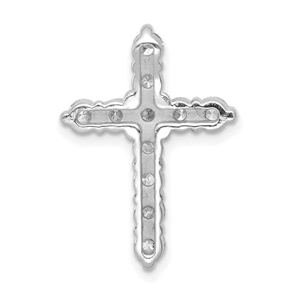 14K Weißgold 1 ct. Laborgezüchteter Diamant VS/SI+ G+ Kreuz-Ketten-Gleitanhänger