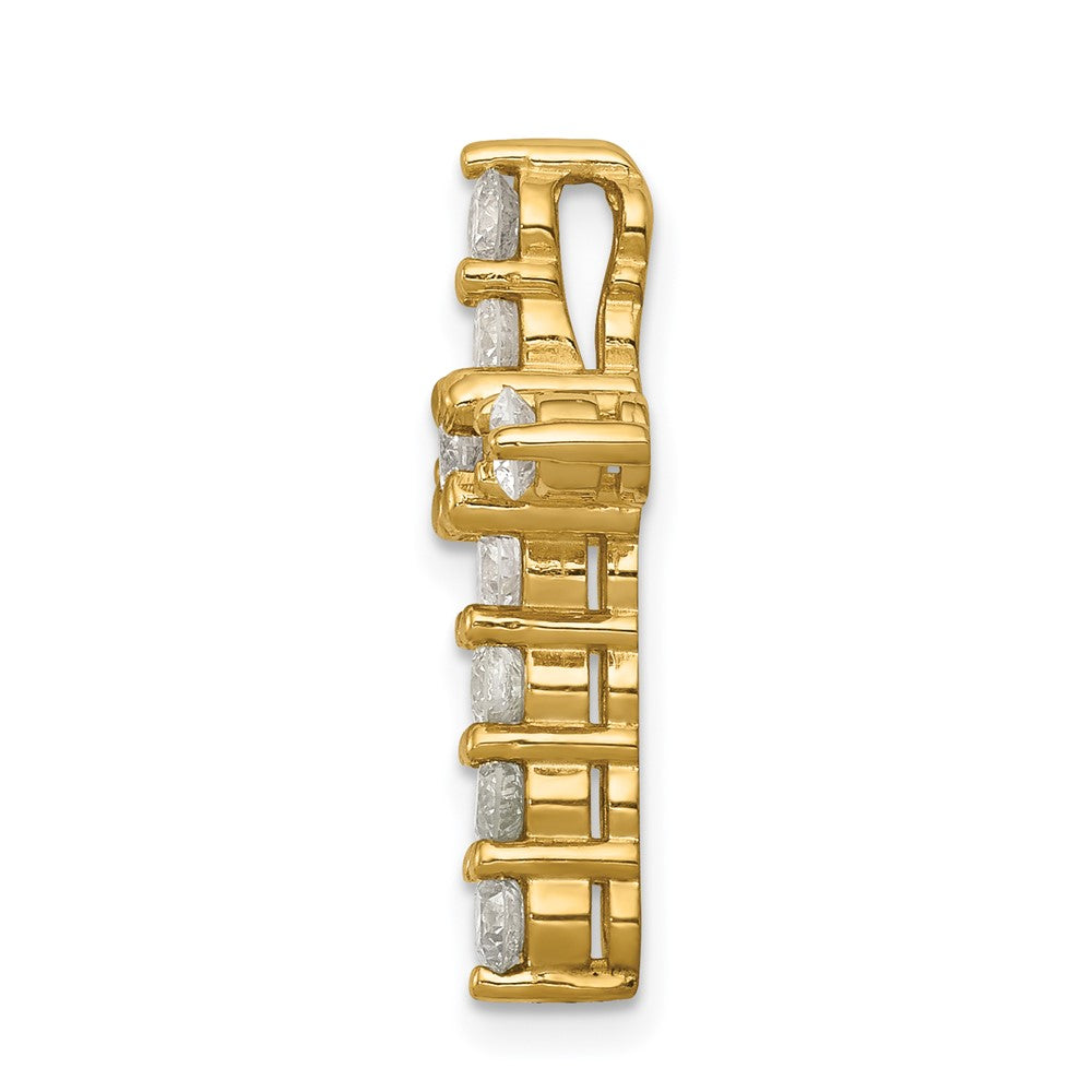 14K Gelbgold 1 ct. Laborgezüchteter Diamant VS/SI+ G+ Kreuz-Ketten-Gleitanhänger